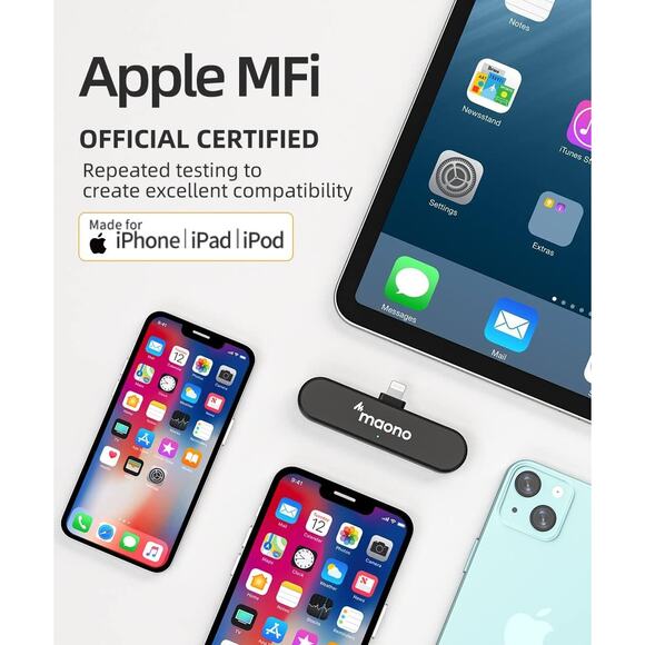 MAONO Ultra-Compact Wireless Lavalier Microphone with MFi Certified for iPhone - Picture 4 of 8